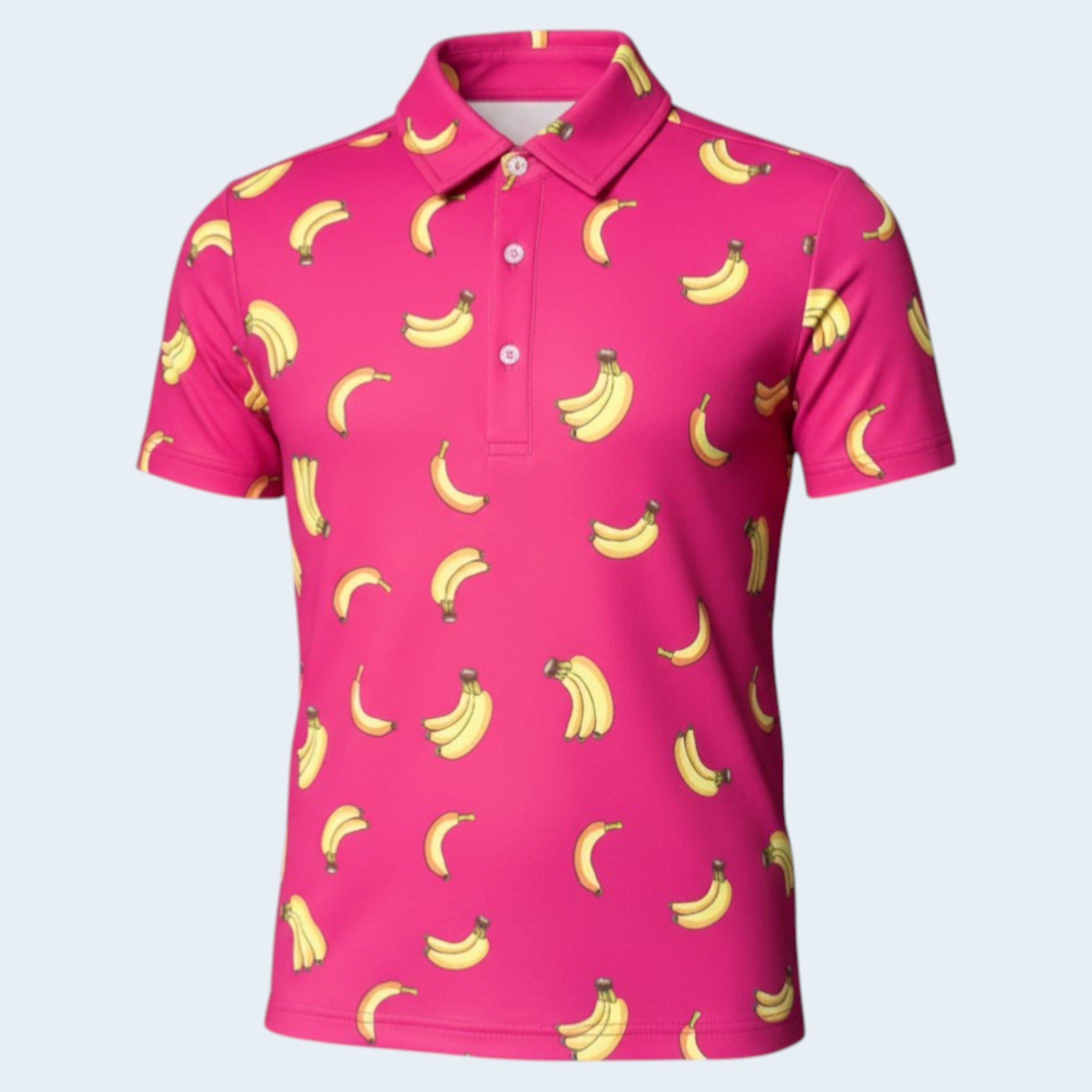 Gone Bananas Mens Polo - Pink Glo